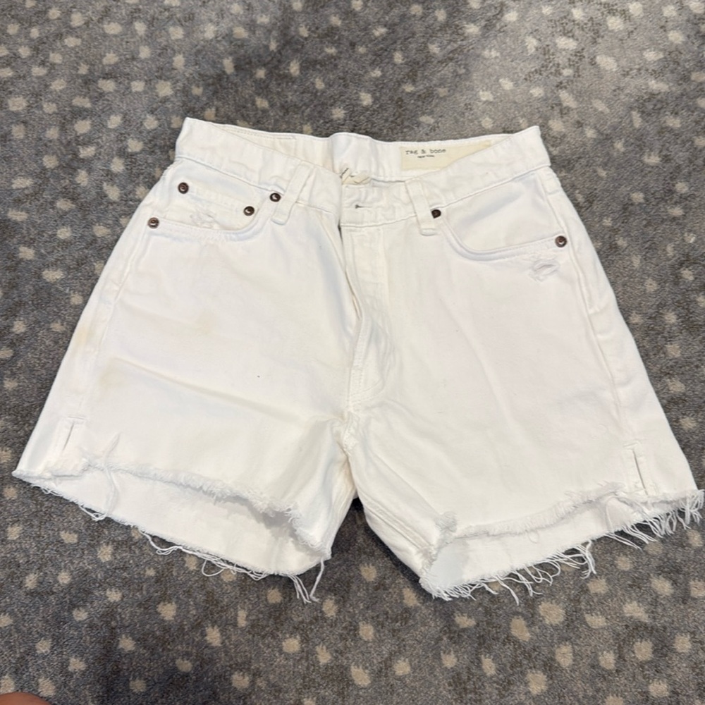 Rag and bone white jean shorts